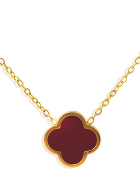 幸运四叶草项链女18k金锁骨链