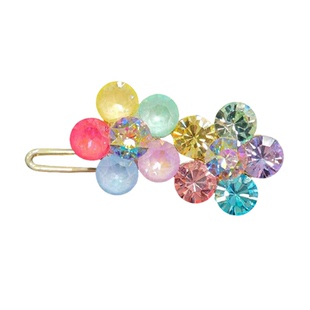 米龙原创施华水晶满钻蛙扣四叶双花碎发刘海边夹网红头饰发夹