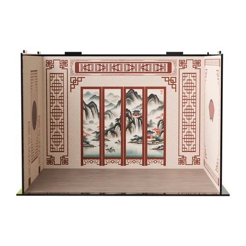 1:12娃屋专用中式古风墙纸 1:6bjd背景贴纸 1:8可定制手办场景