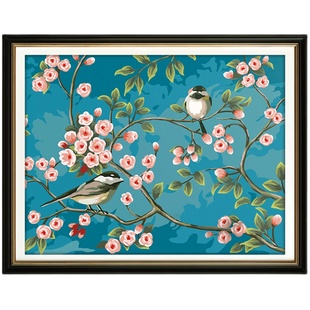 喜上眉梢十字绣2026年新款客厅卧室古色古香花鸟图古风手工自己绣