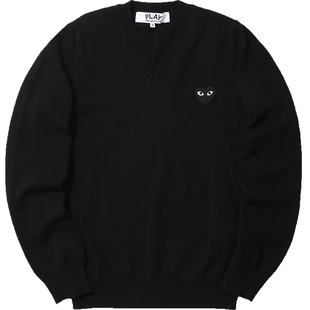 IT CDG PLAY COMME des GARÇONS川久保玲女装V领针织衫爱心缝饰