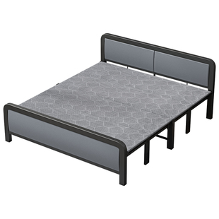 折叠床双人家用卧室出租屋简易单人耐用四折午休成人硬板床铁艺床