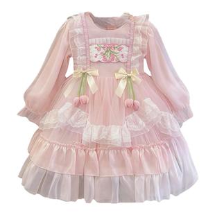 女童洛丽塔公主裙春秋季2025新款生日礼服洋气小女孩高级感连衣裙