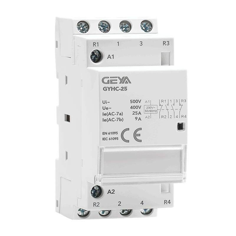 GEYA格亚 家用交流接触器220V DC24V12V直流继电器控制开关GYHC
