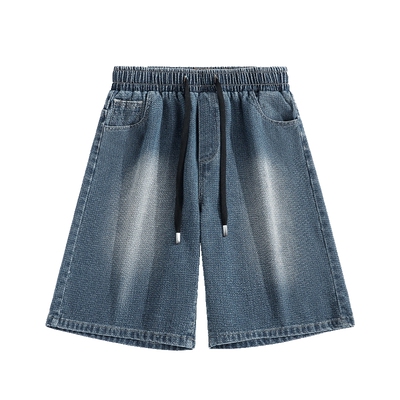 真维斯星空纹牛仔短裤男宽松美式