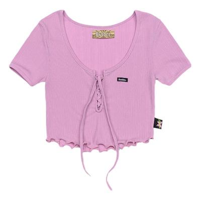 Badee常规女通勤短袖系带