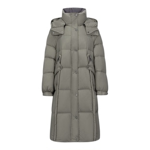 【锦绣】女式宽松加厚鹅绒服高端中长款时尚撞色设计感羽绒服保暖