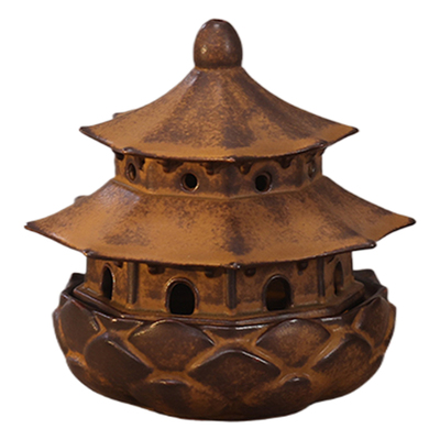 功德陶瓷中式茶道香薰炉复古摆件