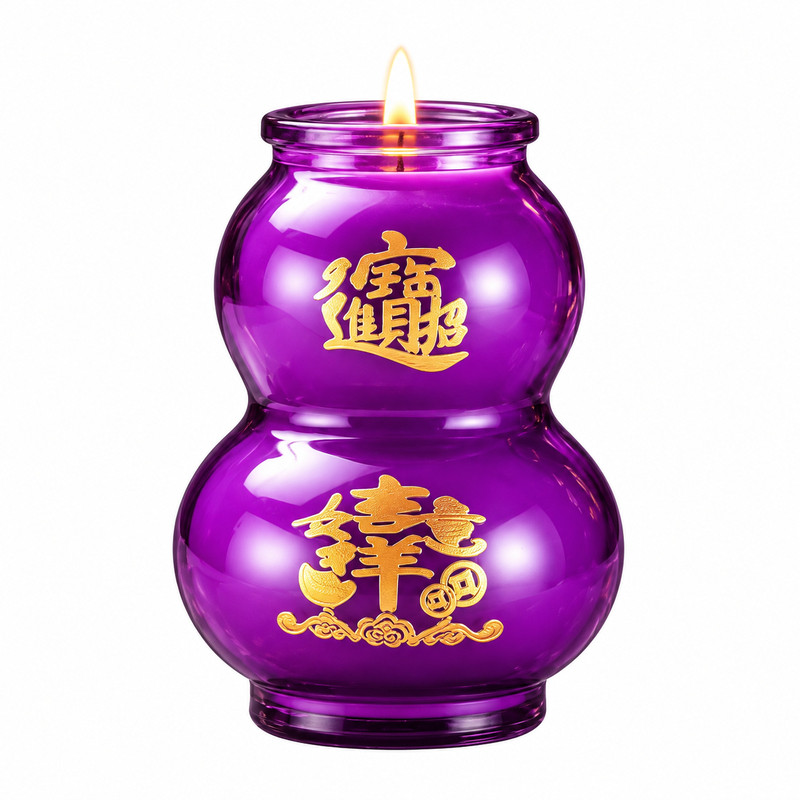 紫色葫芦无烟防风供佛酥油灯