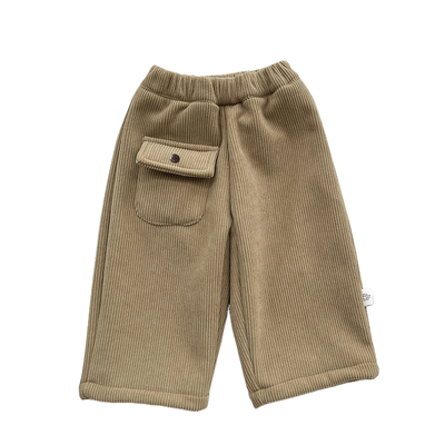 男宝宝冬款加绒加厚保暖直筒裤