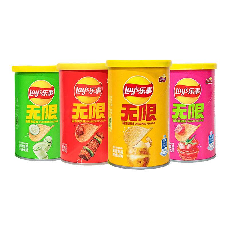 乐事膨化食品薯片40g罐装