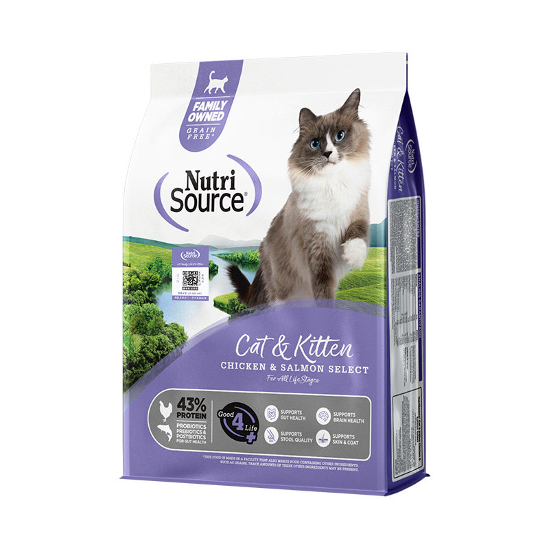【可选小颗粒】NutriSource甄萃优质蛋白鸡肉三文鱼成猫幼猫猫粮