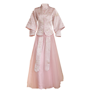 中式伴娘服女2025新款礼服小个子高级感旗袍汉服姐妹团伴娘裙冬装