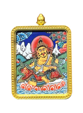 唐卡手绘文殊黄财神扎基拉姆