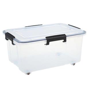 康溢防潮收纳箱透明加厚衣物整理储物箱密封化妆品零食车载箱置物