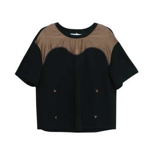 【商场同款】MOVEUP幻走2025夏季新款小三角绣花冰氧吧短款T恤女