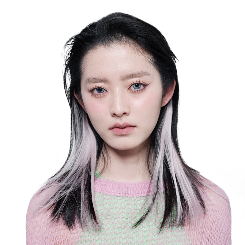 sleek潮色挂耳染假发片女全真人发挑染隐形无痕一片式接发长发