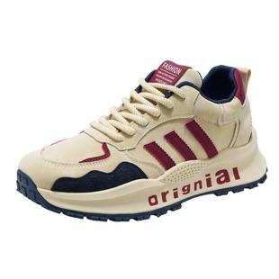 莆田三条杠休闲滑板鞋增高2025新款加绒棉鞋复古工作男士鞋款冬季