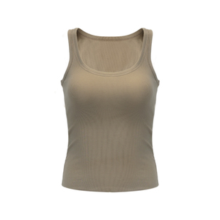 Bettychow Betty私服！高弹力棉质散边塑形背心黑白蓝驼