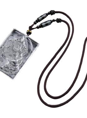 妙韵男女白水晶财神吊坠项链