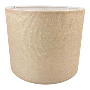 台灯灯罩4CM大螺口配件椭圆圆筒黄色白色亚麻布外壳罩 落地灯吊灯