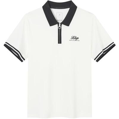 特步半拉链POLO衫女2026年夏季新款运动服休闲短袖女974228020144