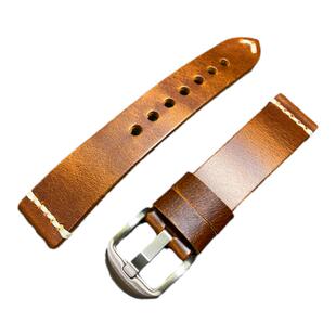 GT4/gt5厚料手工牛皮整皮油蜡皮表带18mm20MM21m22MM23m24m复古