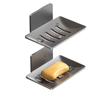 浴室肥皂盒沥水粘胶免打孔香皂碟卫生间置物架壁挂式墙面洗漱台