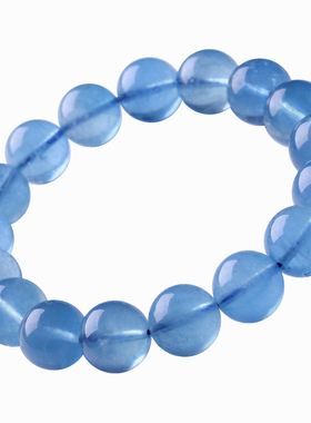 天然透体海蓝宝手链散