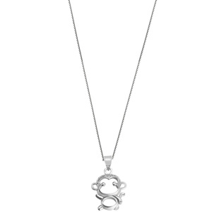 简约925纯银小猴子吊坠ins项链女冷淡风短款锁骨链饰品学生礼物潮