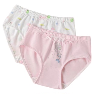 新款库查查儿童内裤女孩三角裤纯棉莱赛尔库查查女童抗菌三角短裤