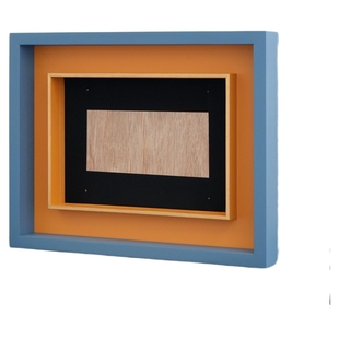 彩色双层L框悬浮装裱油画外框实木画框橙蓝现代简约定制拼图相框