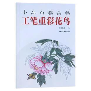 正版授权 小品白描画稿工笔重彩花鸟 薛居波艺术绘画 国画初学者入门教材书籍工笔画白描入门技法绘画白描画谱 北京工艺美术出版社