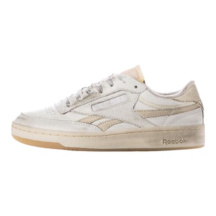 代购Reebok CLUB C REVENGE板鞋复古做旧拼接低帮厚底日常通勤