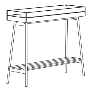 宜家国内代购  托格尼花架花几原木色/黑色