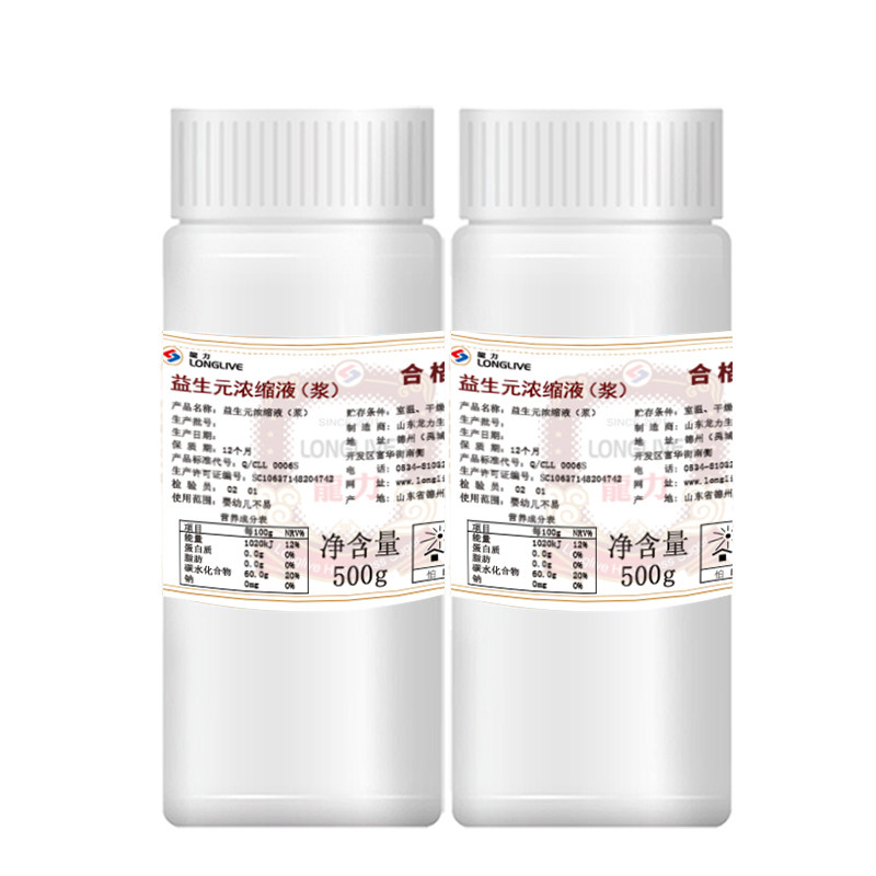 龙力益生元浓缩液(浆)500g瓶装益生元非益生菌果糖低聚木糖肠胃