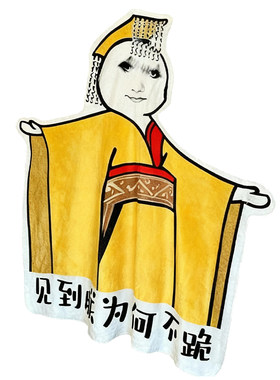 见朕为何不跪网红搞笑皇帝龙毯
