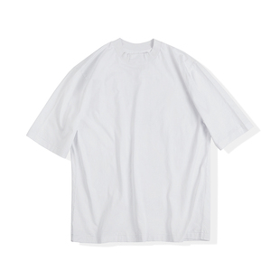 IDLT 半高领短袖T恤 阔身宽松tee 精梳新疆纯棉高质基本款百搭T恤