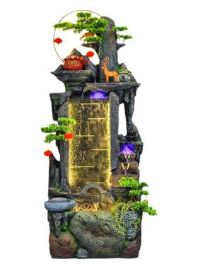 招财溪山家居风水轮落地装饰摆件