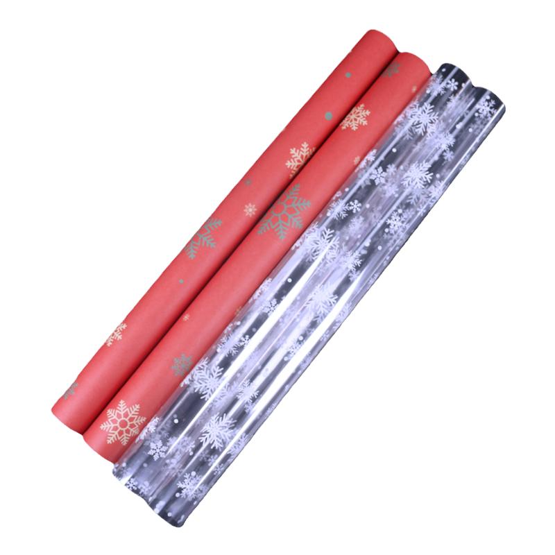 圣诞节冬日气氛透明雪花玻璃纸