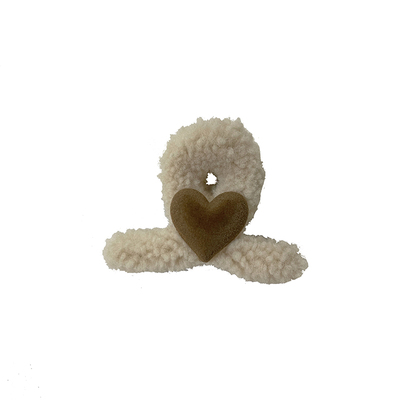 美拉德羊羔毛爱心抓夹发饰头饰