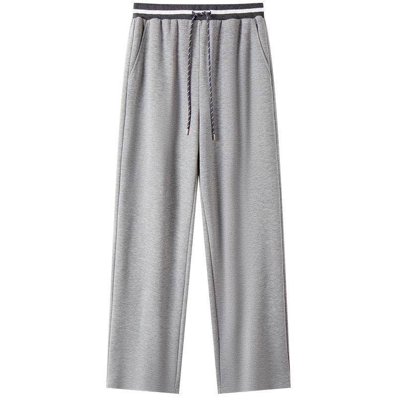 XII BASKET十二篮秋季高级感灰色磨毛运动休闲宽松直筒裤女