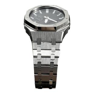 代用卡西欧ga2100改装农家橡树手表3代GA2110精钢表壳表带配件换