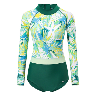 AXESEA连体长袖泳衣小平角女