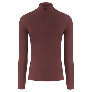 灰壳美利奴羊毛速干衣户外运动服女长袖半拉链秋冬滑雪保暖打底衫