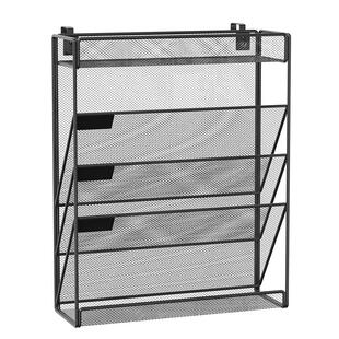 金属壁挂式文件架资料整理办公室桌面文件悬挂置物架挂墙文件夹收纳盒杂志架办公用品大全文具桌上多层书立架