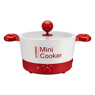 韩国HYUNDAI电煮锅钛涂层不粘多功能3L电火锅锅学生宿舍2025新款