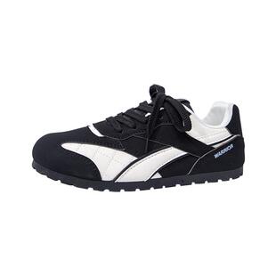 回力黑色德训鞋女2026新款冬季平底泡芙板鞋女士休闲运动单鞋子女