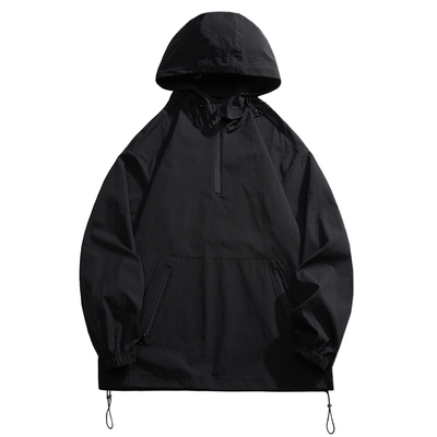 暗黑系机能风半拉链外套anorak