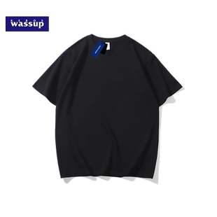 99元6件夏季美式潮牌重磅纯棉黑色圆领短袖T恤男纯白色内搭打底衫